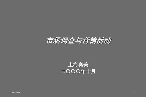 奥美--市场调查与营销活动
