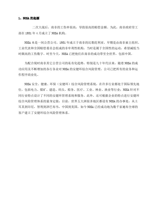NOSA五星安全管理系统