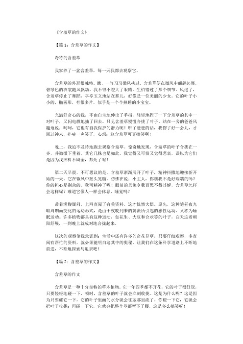 含羞草的作文20篇