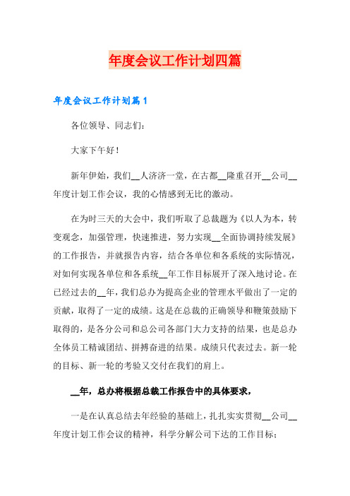 年度会议工作计划四篇