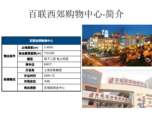 百联西郊购物中心及北京永旺购物中心简介