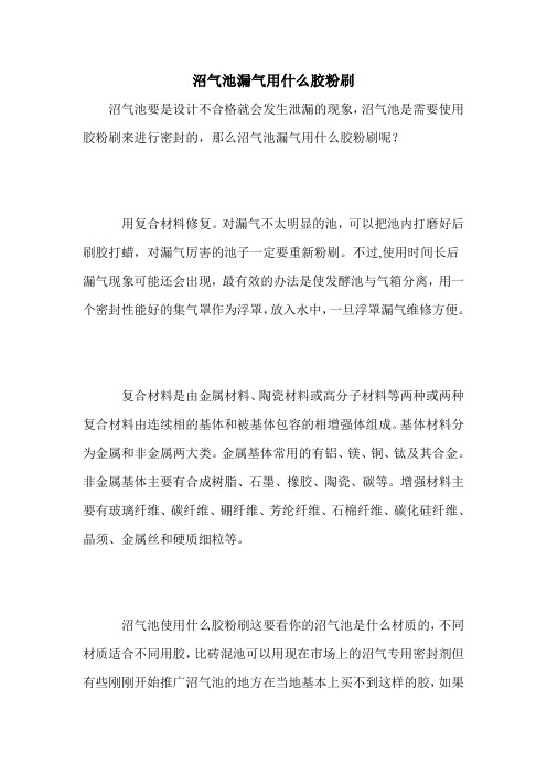 沼气池漏气用什么胶粉刷
