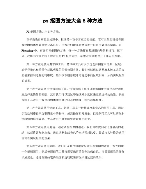 ps抠图方法大全8种方法