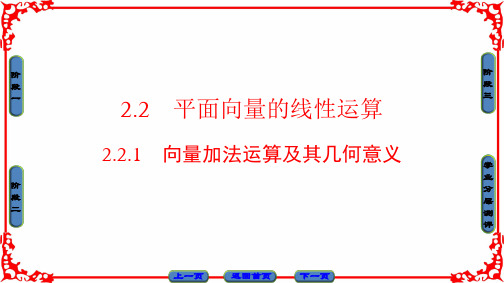 最新高中数学人教A版(课件)必修四 第二章 平面向量 2.2.1 
