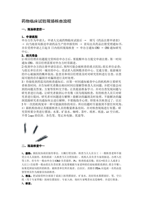 药物临床试验现场核查流程
