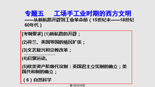 近代西方文明的兴起工场手工业时期PPT课件