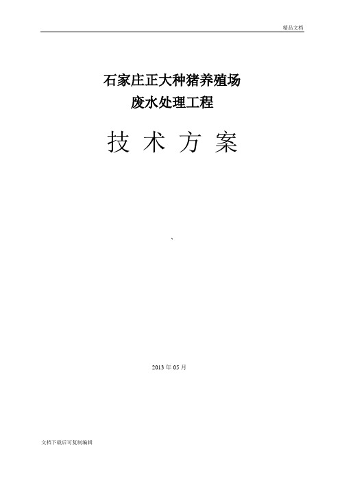 正大养猪场污水处理工程技术方案