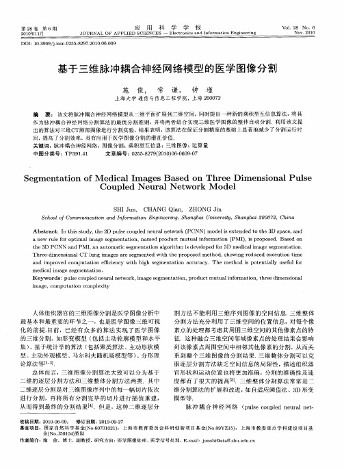 基于三维脉冲耦合神经网络模型的医学图像分割信号与信息处理