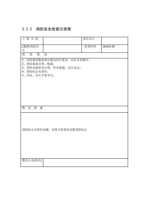 222 消防安全检查记录表