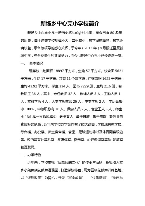 新场乡中心完小简介
