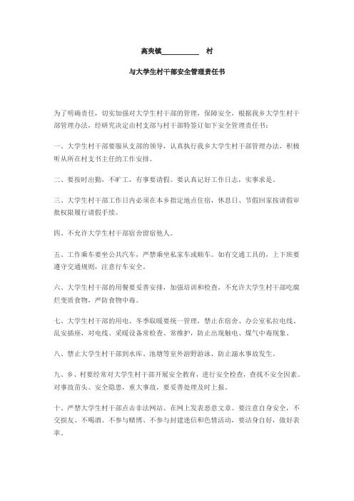 村官责任书