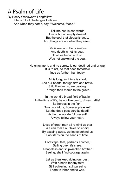 A Psalm of Life