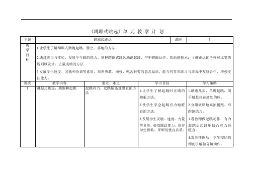 《蹲踞式跳远》与单元计划