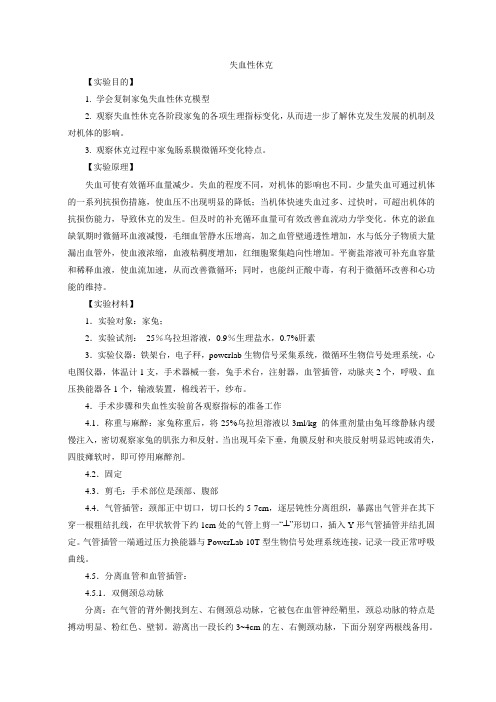 家兔休克实验自主设计