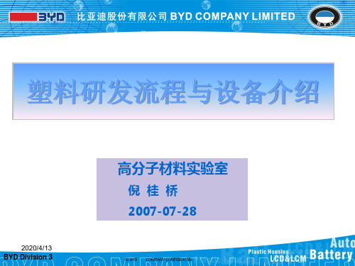塑料研发流程与设备简介