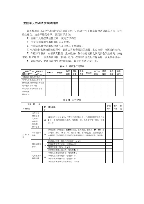 主控单元的调试及故障排除