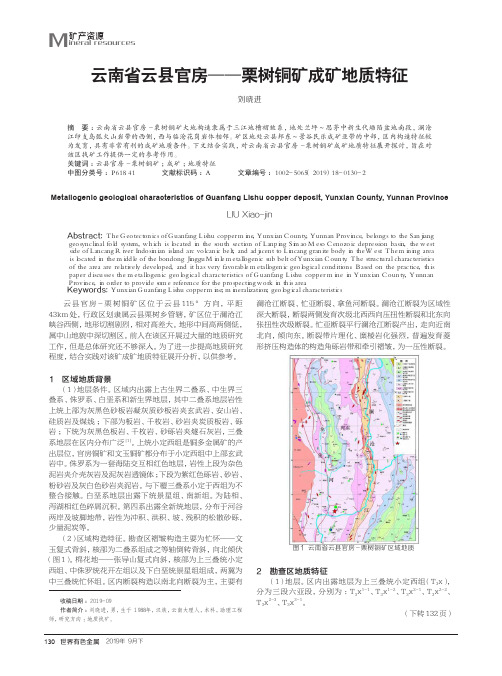 云南省云县官房--栗树铜矿成矿地质特征