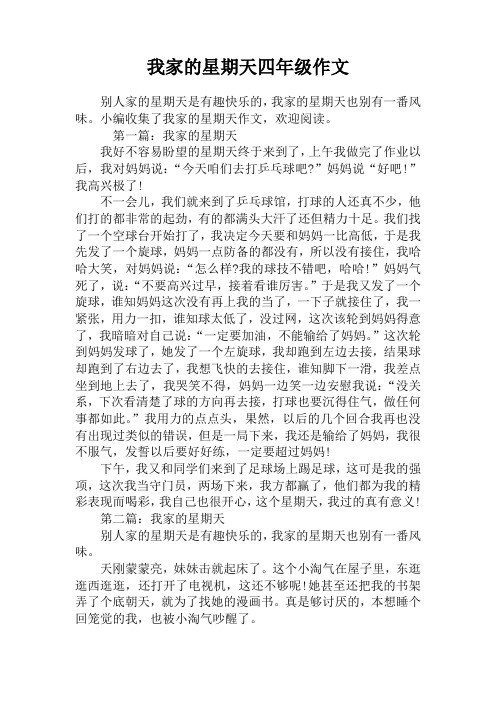 我家的星期天四年级作文