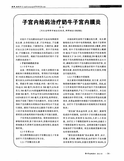 子宫内给药治疗奶牛子宫内膜炎