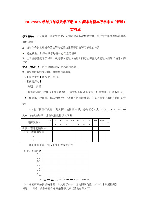 2019-2020学年八年级数学下册 8.3 频率与概率导学案2(新版)苏科版.doc
