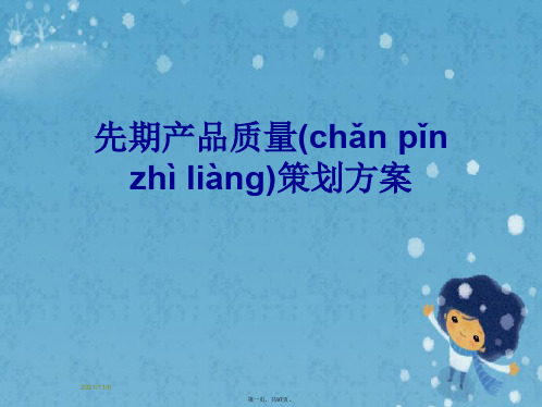 先期产品质量策划方案