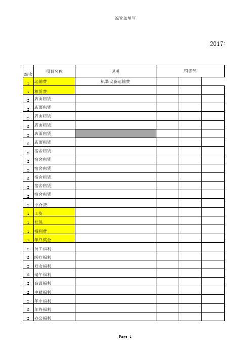 (完整版)预算表-2017