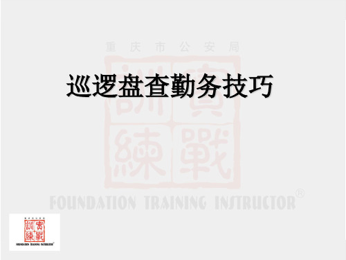 巡逻盘查勤务技巧 ppt课件