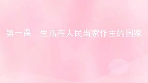 浙江2020版高考政治一轮复习考点突破第一单元公民的政治生活第一课生活在人民当家作主的国家新人教版必修