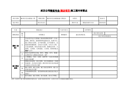 房地产精装专业(酒店项目)施工图图审要点