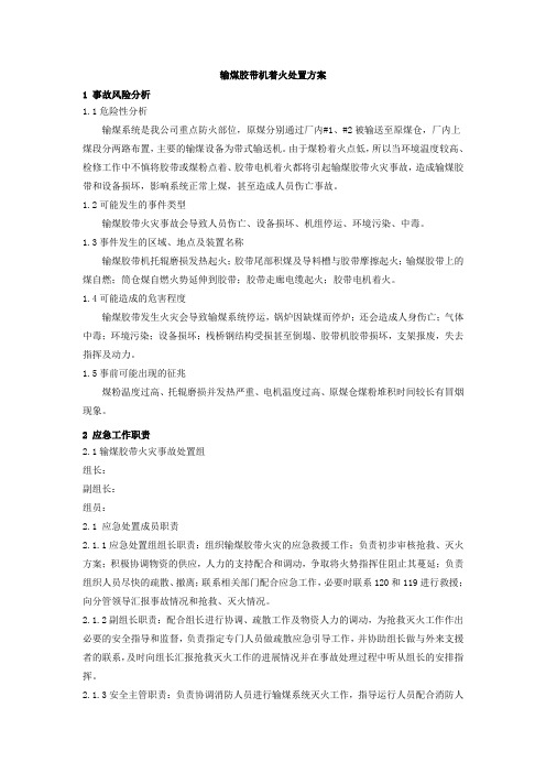 输煤皮带着火处置方案
