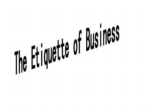 Business Etiquette西方礼仪文化PPT
