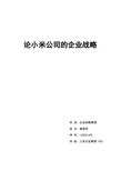 论小米公司的战略