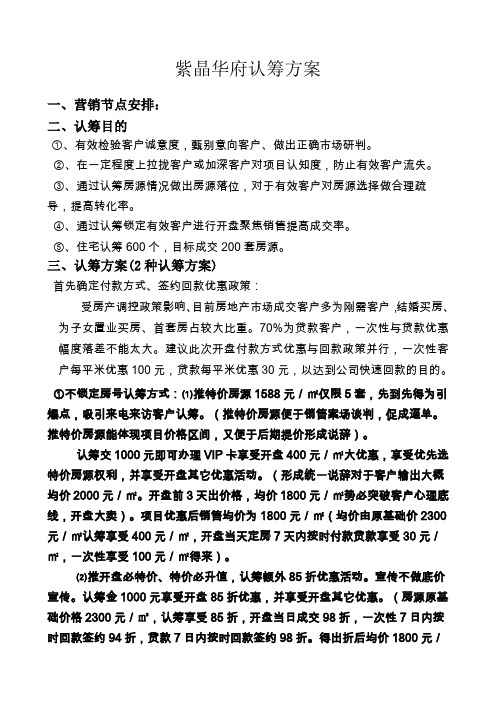 房地产认筹方案