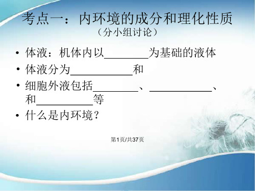 高三二轮复习内环境稳态与调节PPT课件