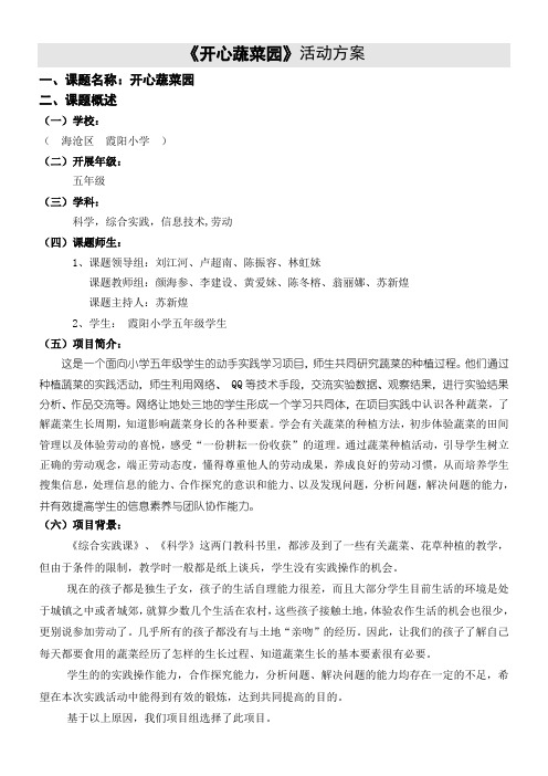 开心蔬菜园方案[1]