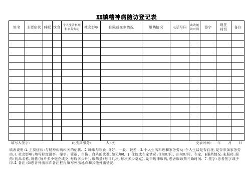 公共卫生村级随访套表(死因肿瘤高血压糖尿病等)
