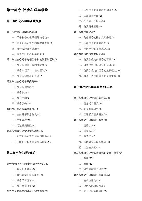 社会心理学目录