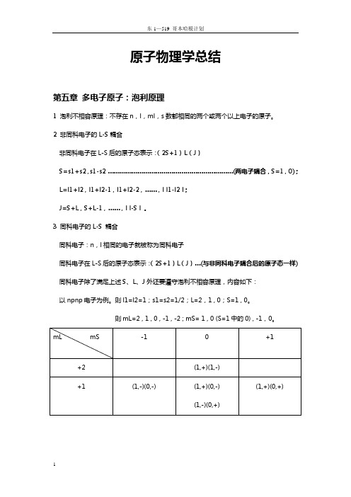 原子物理总结5