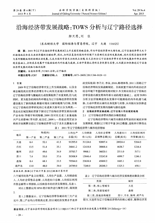 沿海经济带发展战略：TOWS分析与辽宁路径选择