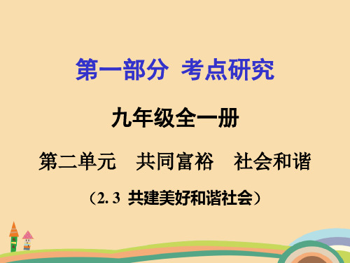 九年级政治共建美好和谐社会精选课件PPT