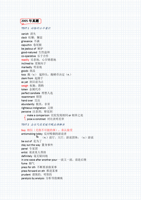 考研英语一真题阅读理解词汇整理大全：2005-2011年(建议收藏)