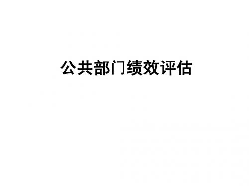 2011-3公共部门绩效评估