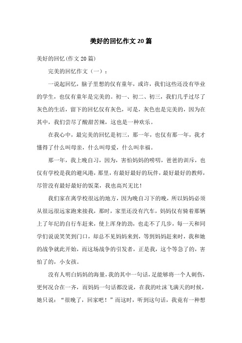 美好的回忆作文20篇