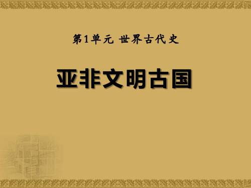 《亚非文明古国》世界古代史讲精PPT