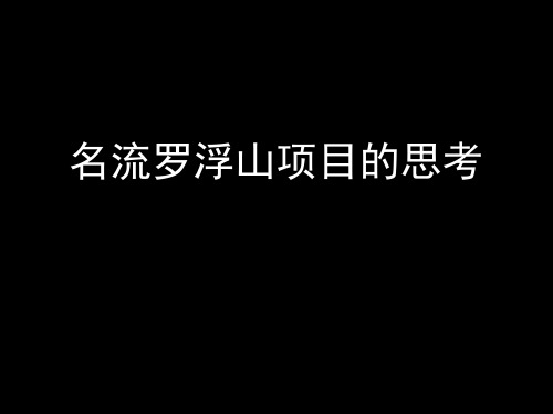 名流罗浮山项目设计方案
