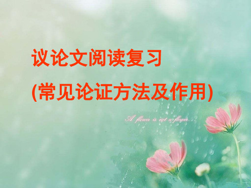 议论文常见的论证方法 精品优选公开课件