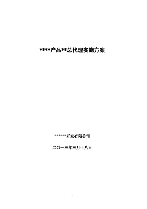 产品总代理实施方案
