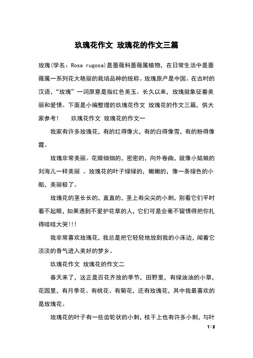 玖瑰花作文 玫瑰花的作文三篇