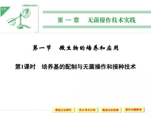 1.1.1培养基的配制与无菌操作和接种技术同步课件苏教版选修1