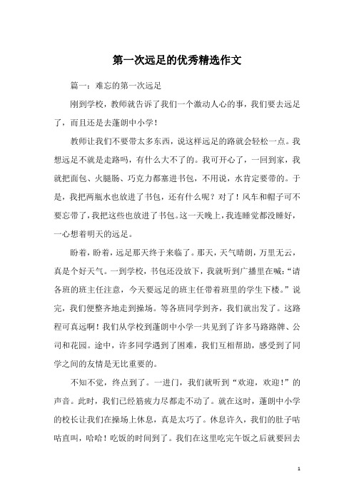 第一次远足的优秀精选作文